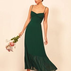Reformation Emersyn Dress in Emerald